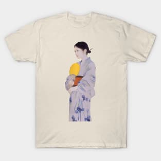 Elegance in Bloom: A Portrait of a Japanese Beauty - vintage Japanese art T-Shirt